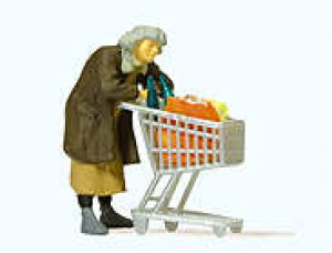Old Lady with Shopping Trolley