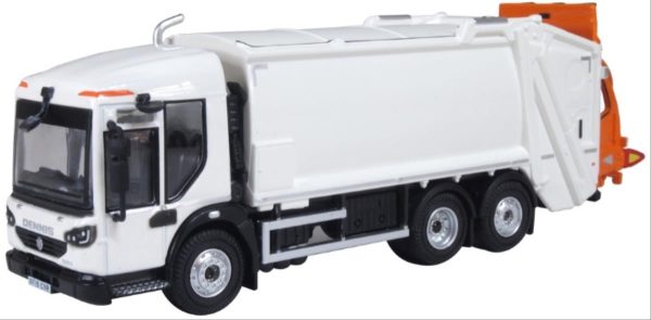 Oxford OO Dennis Eagle Refuse Truck Plain White