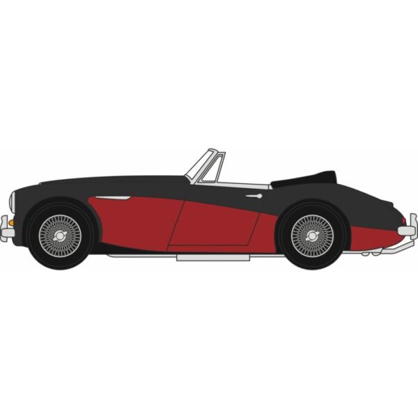 Oxford Diecast OO Austin Healy 3000 Black/Burgandy