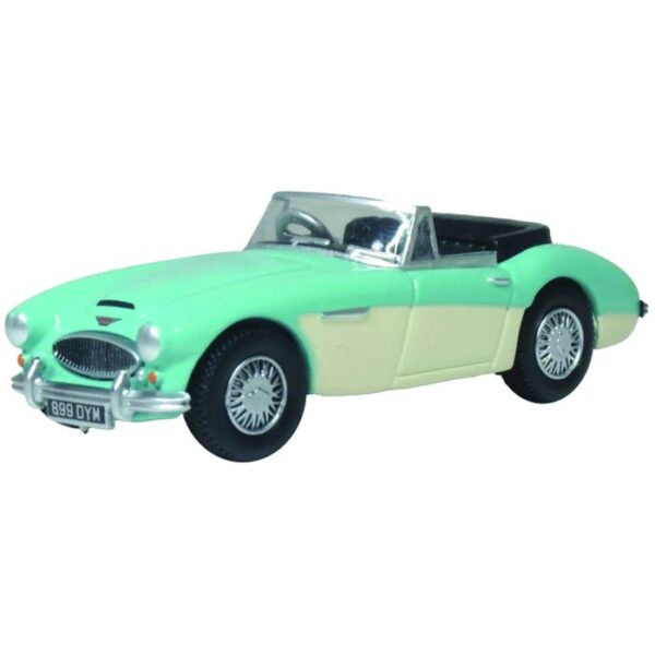Oxford Diecast OO Austin Healy 3000 Florida Green/Ivory White
