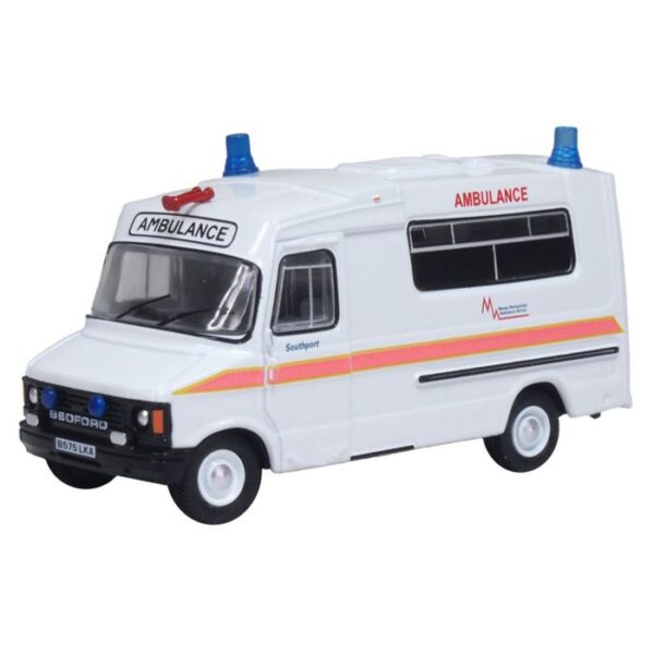 Oxford Diecast OO Bedford CF Hanlon Ambulance Merseyside
