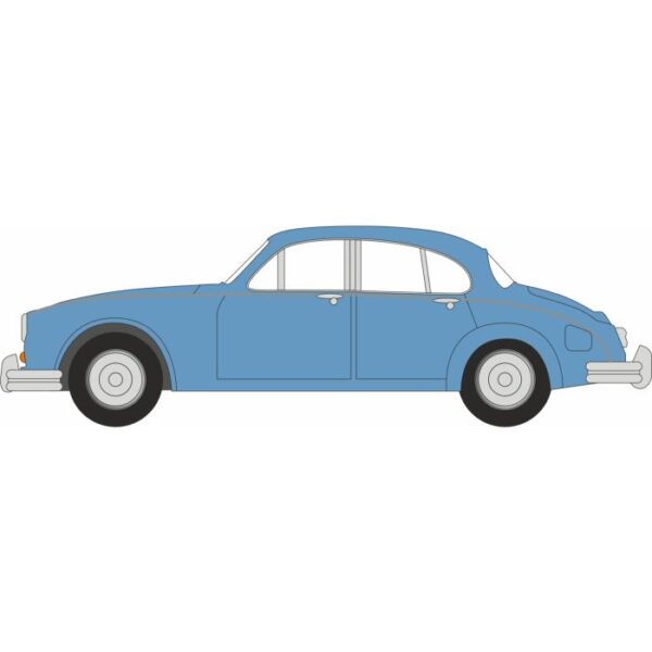Oxford Diecast OO Jaguar mkII Opalescent Silver Blue