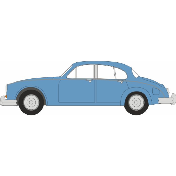 Oxford Diecast OO Jaguar mkII Opalescent Silver Blue