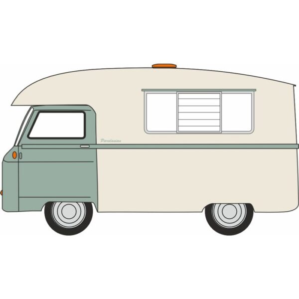 Oxford Diecast OO Morris J2 Paralanian1963 Sage Green/Pale Ivory