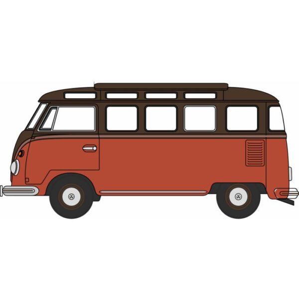 Oxford Diecast OO VW TI Split Screen Samba Bus Sealing Wax Red/Brown