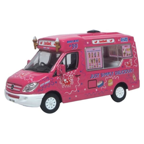 Oxford Diecast OO Mercedes Whitby Mondial Ice Cream Van Tonibel