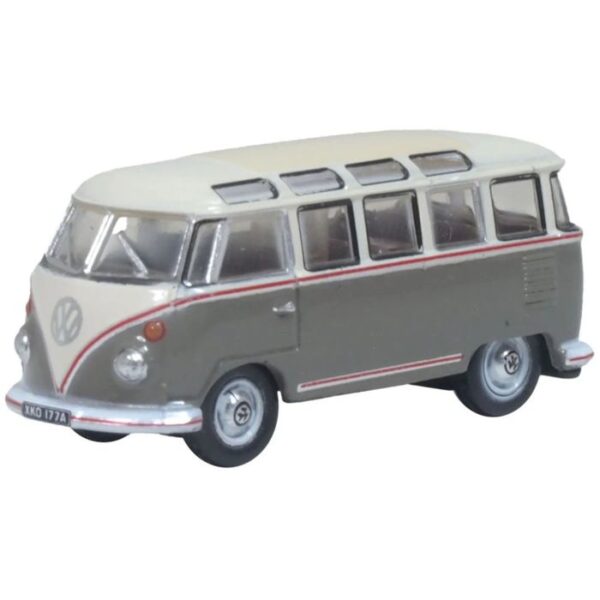 Oxford Diecast N VW T1 Split Screen Samba Bus Grey/White